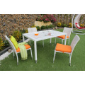 Weather Resistant Poly Rattan Stackable Coffee Dining Set